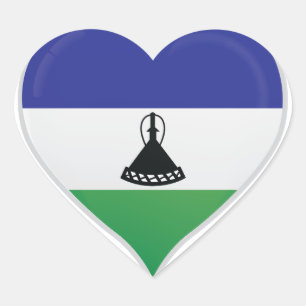 Lesotho Liebe Flaggenaufkleber Herz-Aufkleber