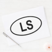 Lesotho "LS" Ovaler Aufkleber (Umschlag)