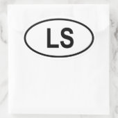 Lesotho "LS" Ovaler Aufkleber (Tasche)