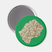 Lesotho Map Magnet (Vorderseite/Rückseite)