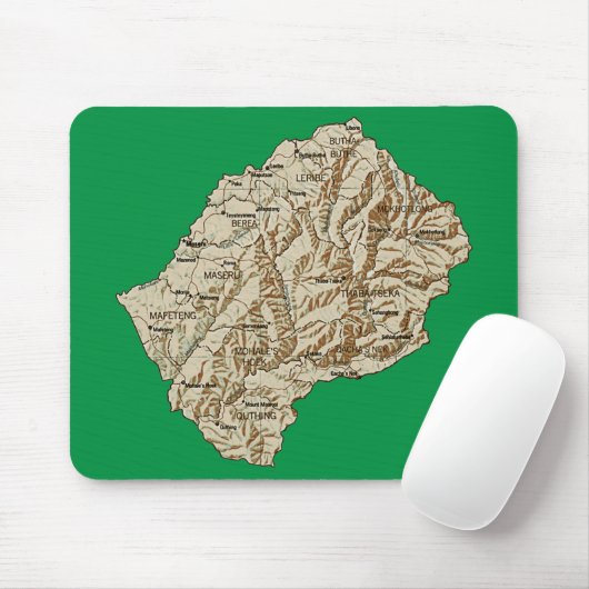 Lesotho Map Mousepad (Mit Mouse)