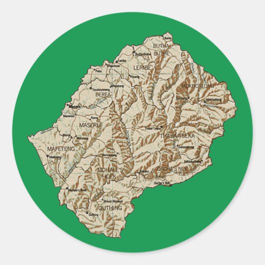 Lesotho Map Sticker (Vorderseite)