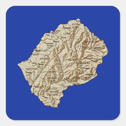 Lesotho Map Sticker (Vorderseite)