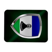 Lesotho Metallic Emblem Magnet (Horizontal)
