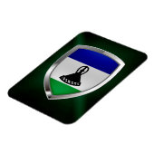 Lesotho Metallic Emblem Magnet (Linke Seite)