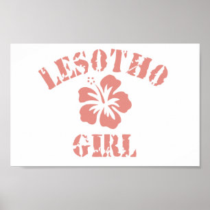 Lesotho Pink Girl Poster