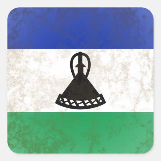 Lesotho Quadratischer Aufkleber (Vorderseite)