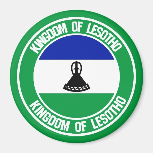 Lesotho Round Emblem Magnet (Vorne)