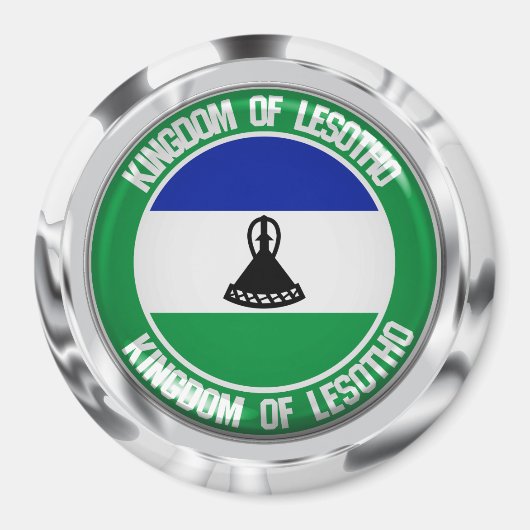 Lesotho Round Emblem Magnet (Vorne)