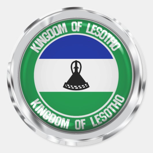Lesotho Round Emblem Runder Aufkleber (Vorderseite)