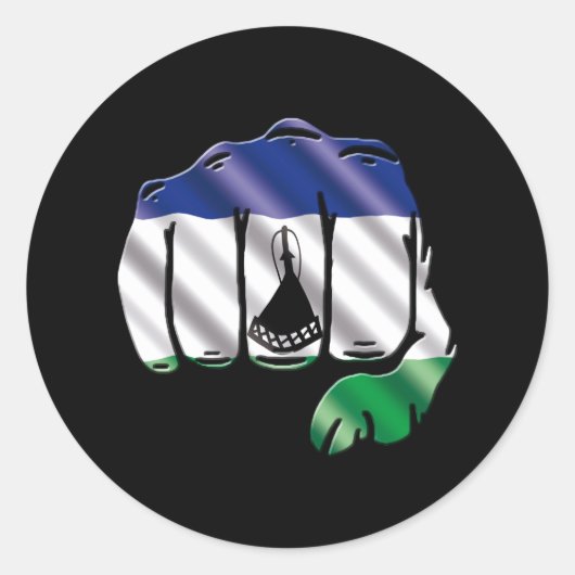 lesotho runder aufkleber (Vorderseite)