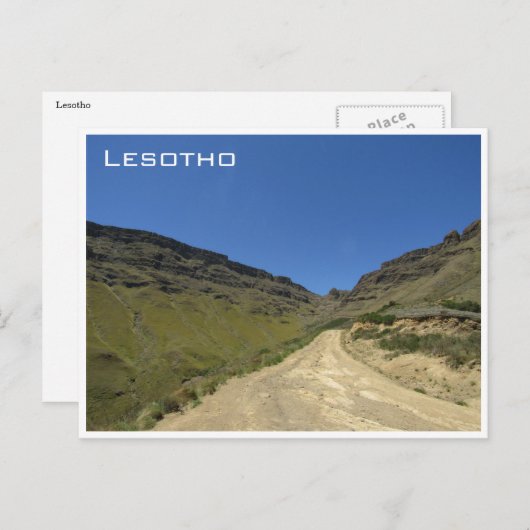Lesotho Sani Pass Postkarte (Vorne/Hinten)