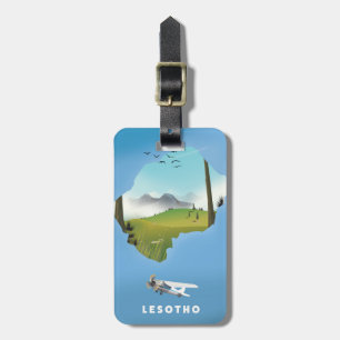 Lesotho Südafrika Ski-Plakat Gepäckanhänger