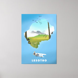 Lesotho Südafrika Ski-Plakat Leinwanddruck