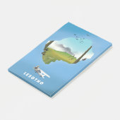 Lesotho Südafrika Ski-Plakat Post-it Klebezettel (angewinkelt)