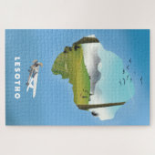 Lesotho Südafrika Ski-Plakat Puzzle (Horizontal)