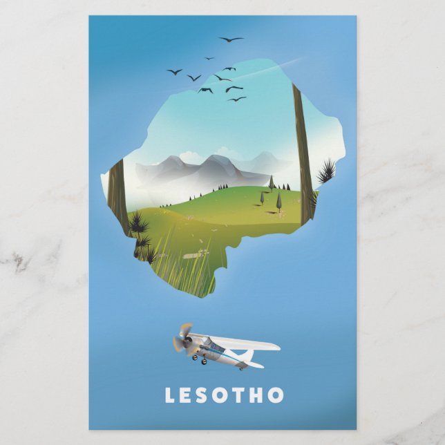 Lesotho Südafrika Skipposter (Vorderseite)