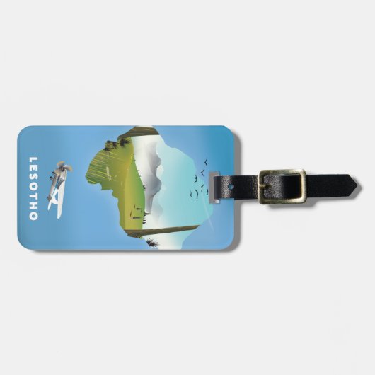 Lesotho Südafrika Skipposter Gepäckanhänger (Vorderseite horizontal)