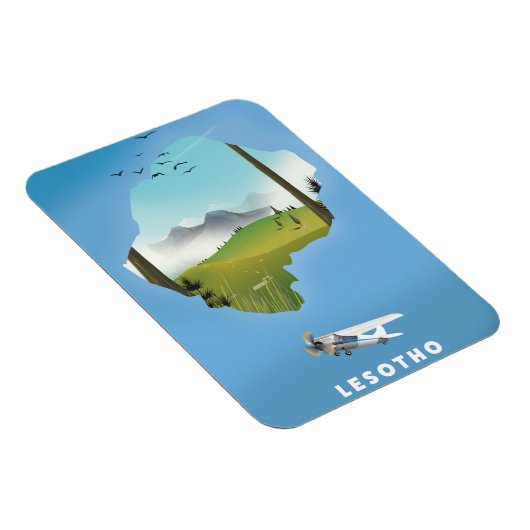 Lesotho Südafrika Skipposter Magnet (Rechte Seite)