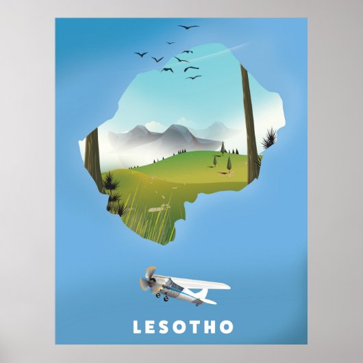 Lesotho Südafrika Skipposter Poster (Vorne)