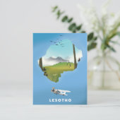 Lesotho Südafrika Skipposter Postkarte (Stehend Vorderseite)