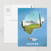 Lesotho Südafrika Skipposter Postkarte (Vorne/Hinten)