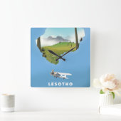 Lesotho Südafrika Skipposter Quadratische Wanduhr (Zuhause)