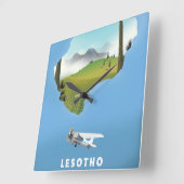 Lesotho Südafrika Skipposter Quadratische Wanduhr (Winkel)