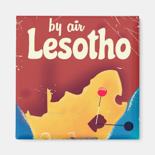 Lesotho Vintage-Reiseflugposter Magnet