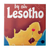 Lesotho Vintage Reiseplakat Fliese (Vorderseite)