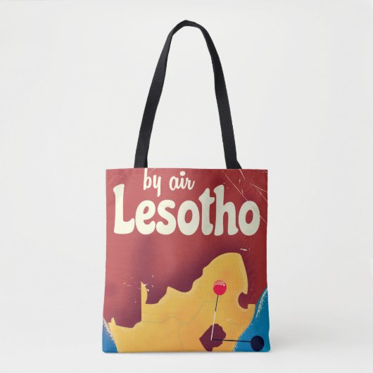 Lesotho Vintage Reiseplakat Tasche (Vorderseite)