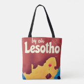 Lesotho Vintage Reiseplakat Tasche (Rückseite)