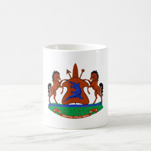 Lesotho Wappen Arme Flagge Land Symbol Heraldik Em Kaffeetasse