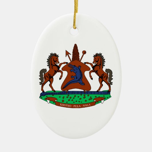 Lesotho-Wappen Keramikornament (Vorne)