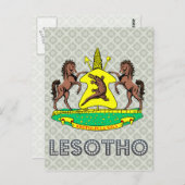 Lesotho-Wappen Postkarte (Vorne/Hinten)