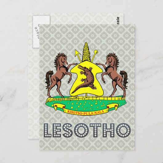 Lesotho-Wappen Postkarte (Vorne/Hinten)