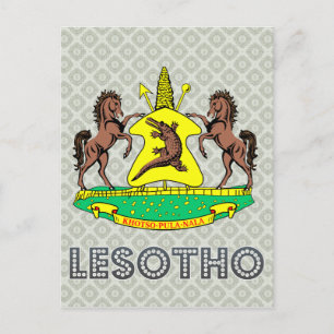 Lesotho-Wappen Postkarte