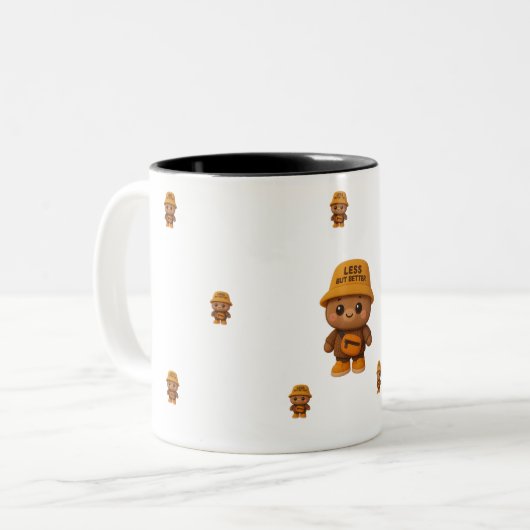 less but better Mug Zweifarbige Tasse (Vorderseite Links)