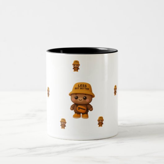less but better Mug Zweifarbige Tasse (Mittel)
