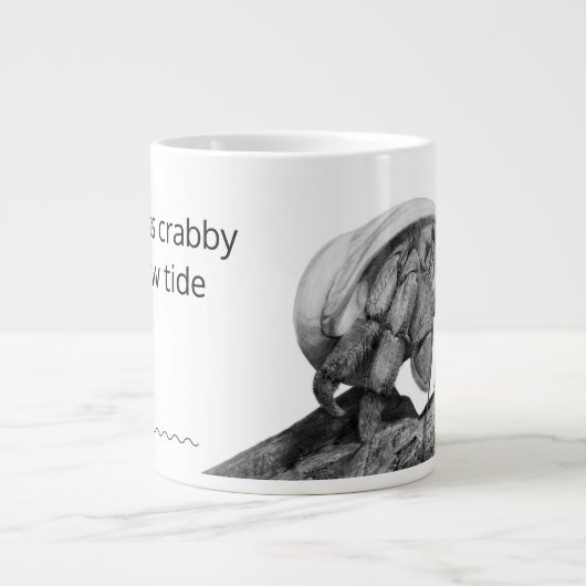Less Crabby Need Coffee Ecuadorian Hermit Crab Art Jumbo-Tasse (Vorderseite)