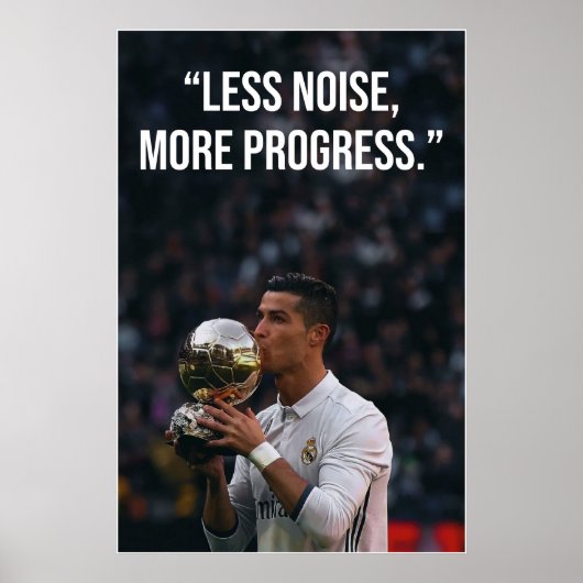 Less Noise More Progress Motivation Poster (Vorne)