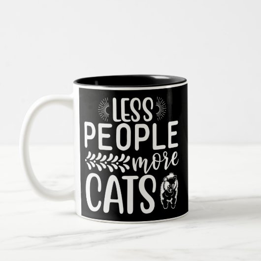 Less People, More Cats Zweifarbige Tasse (Links)