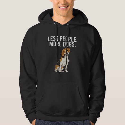 Less People More Dogs Beagle  Introvert Hoodie (Vorderseite)