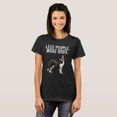 Less People More Dogs Border Collie  Introvert T-Shirt (Vorne ganz)