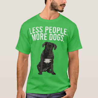 Less People More Dogs Cane Corso Funny Introvert T-Shirt