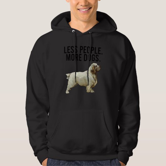 Less People More Dogs Clumber Spaniel Introvert Hoodie (Vorderseite)