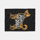 Less People More Dogs Funny Halloween  Fleecedecke (Vorderseite (Horizontal))