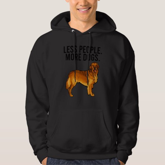 Less People More Dogs Golden Retriever Introvert Hoodie (Vorderseite)