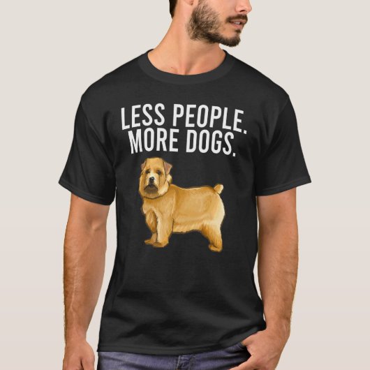 Less People More Dogs Norwich Terrier Introvert T-Shirt (Vorderseite)