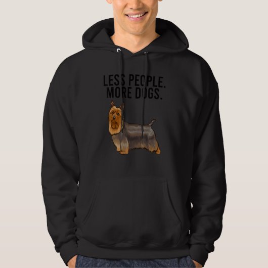 Less People More Dogs Silky Terrier Introvert Hoodie (Vorderseite)